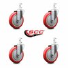 Service Caster Regency 600CASTHD4P Replacement Caster Set, 4PK REG-SCC-SQ20S514-PPUB-RED-34-4